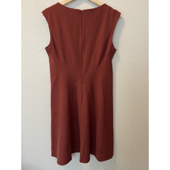 M.M. LaFleur Pauline Dress Size 10 Brick Red Career Square Neck A-line Travel - Picture 7 of 13